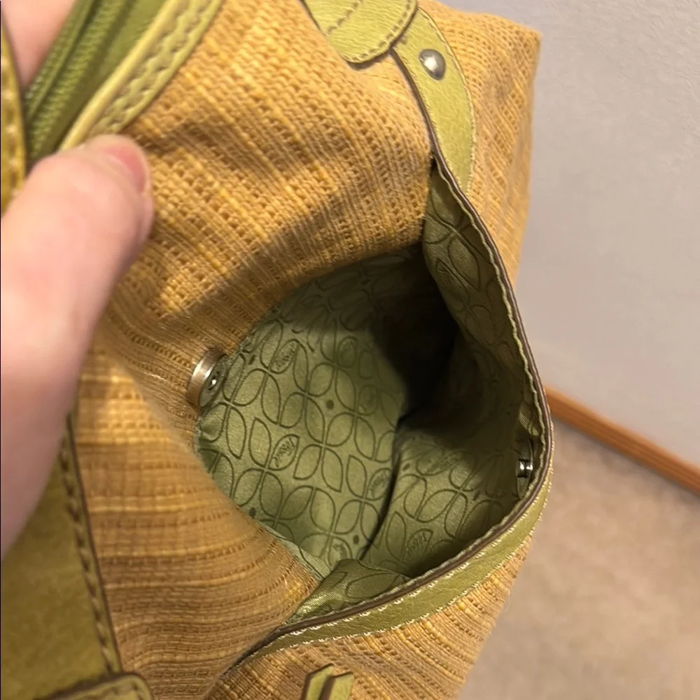 Fossil Yellow and Green Hobo Bag